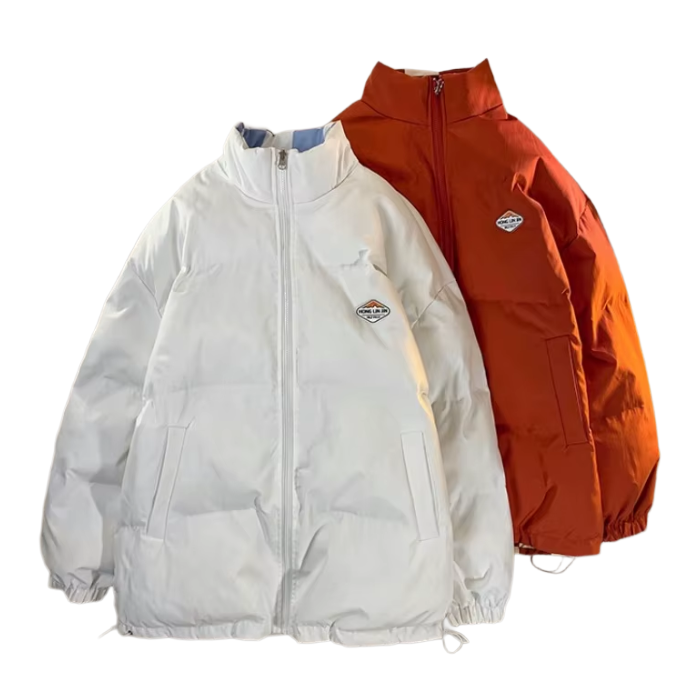 Oversized Reversible Checkerboard Puffer Jacket – Y2K Winter Coat