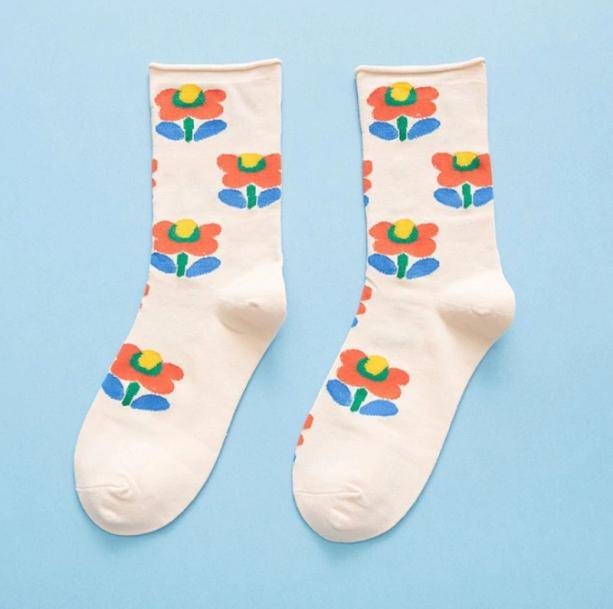 Kawaii Flower Socks - All Things Rainbow