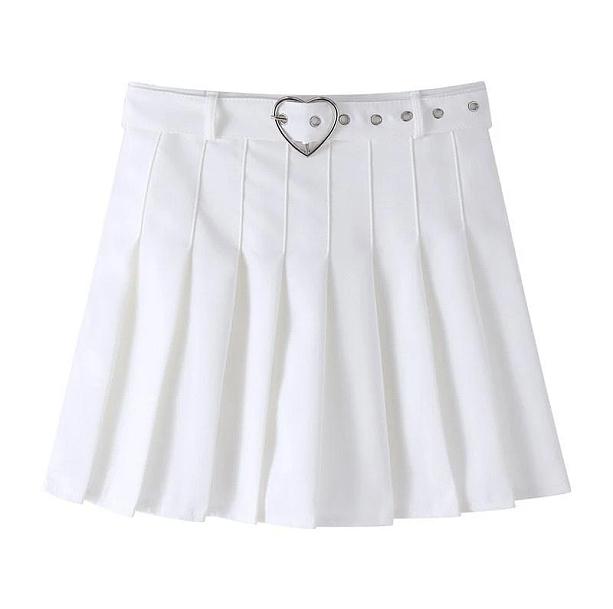 Heart Buckle Mini Skirt - All Things Rainbow