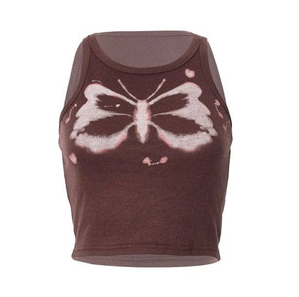 Indie Butterfly Sleeveless Top | Aesthetic Clothes