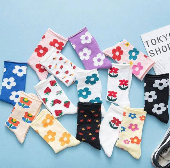 Kawaii Flower Socks - All Things Rainbow