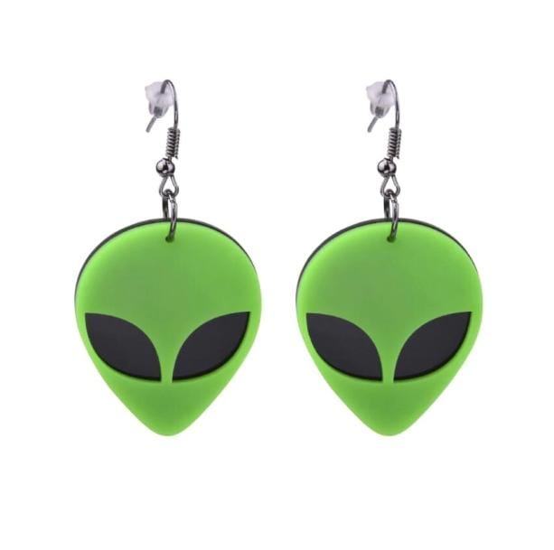 Green Alien Earrings - All Things Rainbow