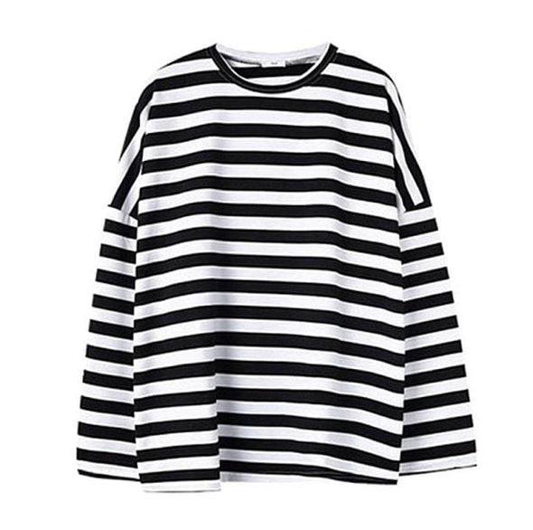 Black And White Striped Sweatshirt - All Things Rainbow