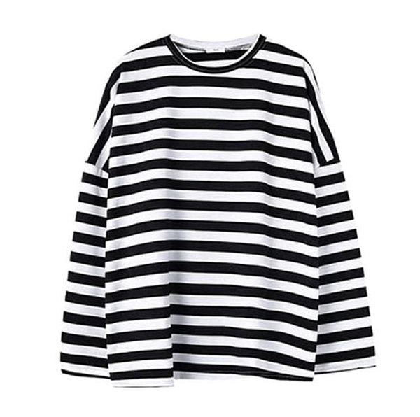 Black And White Striped Sweatshirt | Aesthetic Jumper
