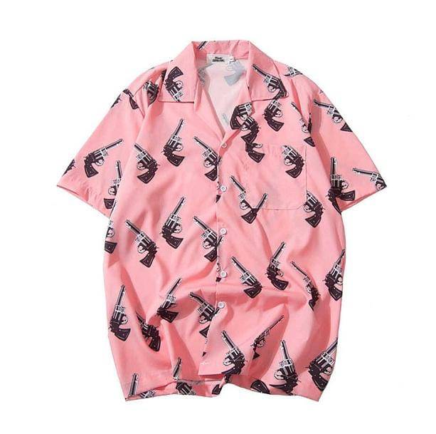 Vaporwave Aesthetic Pink Gun Shirt - All Things Rainbow