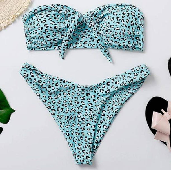 Turquoise Leopard Print Swimsuit - All Things Rainbow
