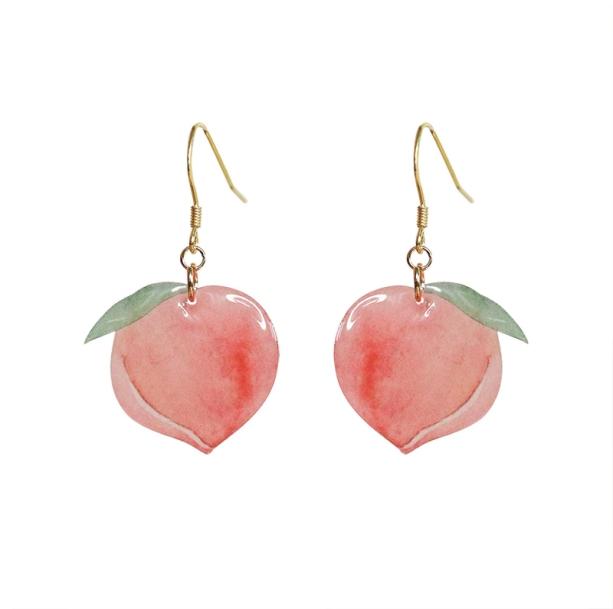 Dangle Drop Peach Earrings | Aesthetic Jewelry