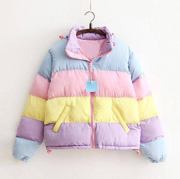 Rainbow Winter Jacket | Aesthetic Coats & Jackets