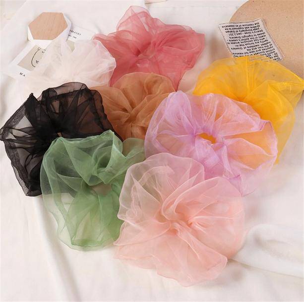 Light Color See Through Scrunchie - All Things Rainbow