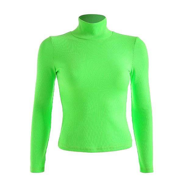 Neon Green Turtleneck - All Things Rainbow