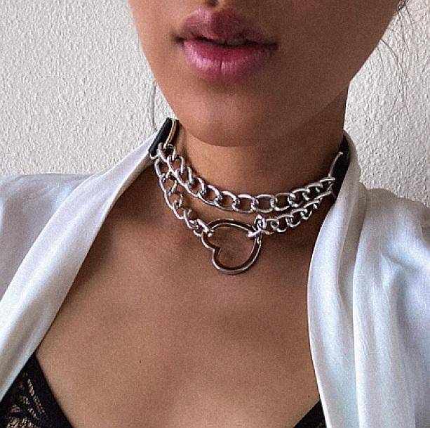 Metal Heart Choker - All Things Rainbow