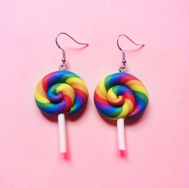 Lollipop Earrings - All Things Rainbow