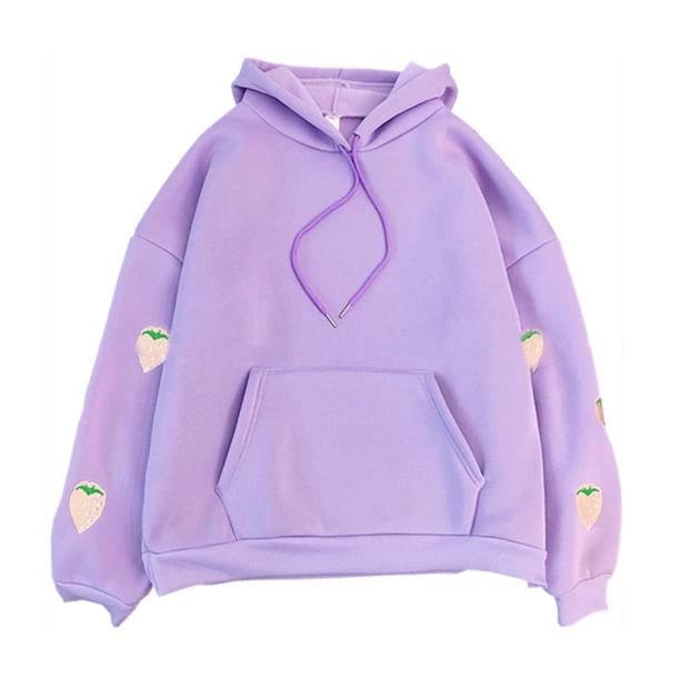 Deep Pocket Strawberry Hoodie | Harajuku Hoodie