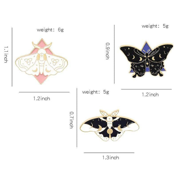 Aesthetic Moth Pins | Enamel Backpack Pins