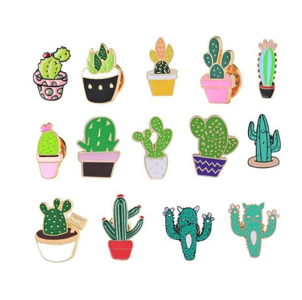 Cactus Collection Pins | Aesthetic Backpack Pins