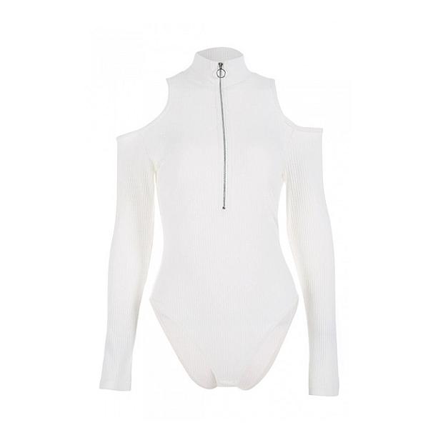 Long Sleeve Zip Front Bodysuit - All Things Rainbow