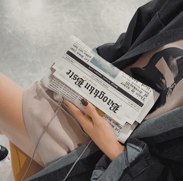 Newspaper Handbag | Aesthetic Bags And Accessories