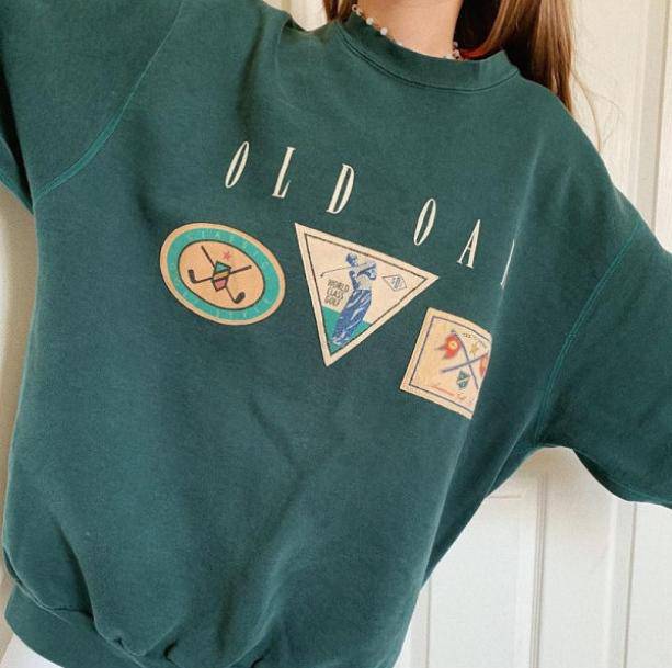 Vintage Forest Green Sweatshirt - All Things Rainbow