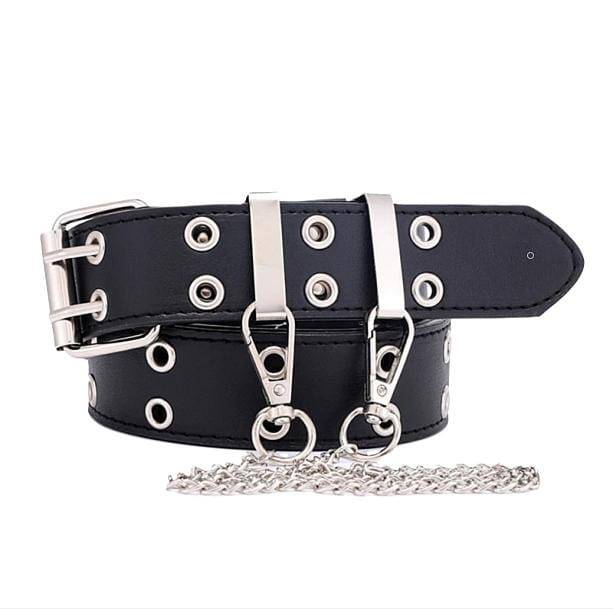 Edgy Double Hole Chain Belt | Aesthetic Accessories