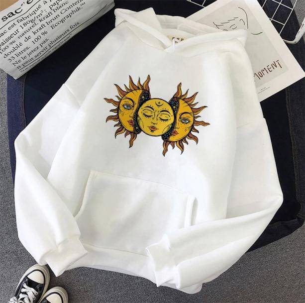 Sun Moon Face Hoodie - All Things Rainbow