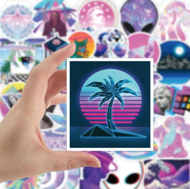 Vaporwave Retro Stickers - All Things Rainbow