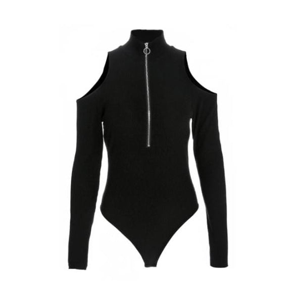 Long Sleeve Zip Front Bodysuit | Aesthetic Clothes