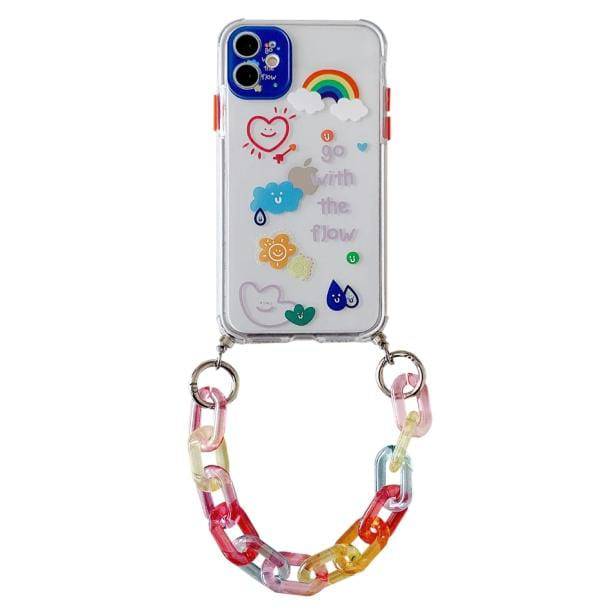 Transparent IPhone Case With Chain - All Things Rainbow