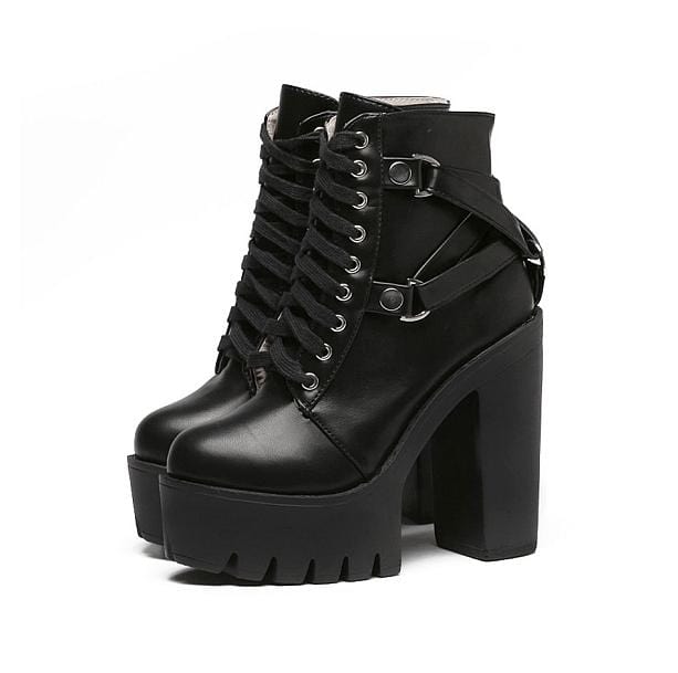 90s Style Platform Ankle Boots | Aesthetic Shoes