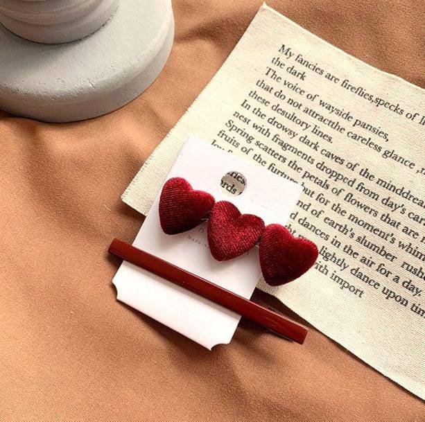 Velvet Heart Hair Pins - All Things Rainbow