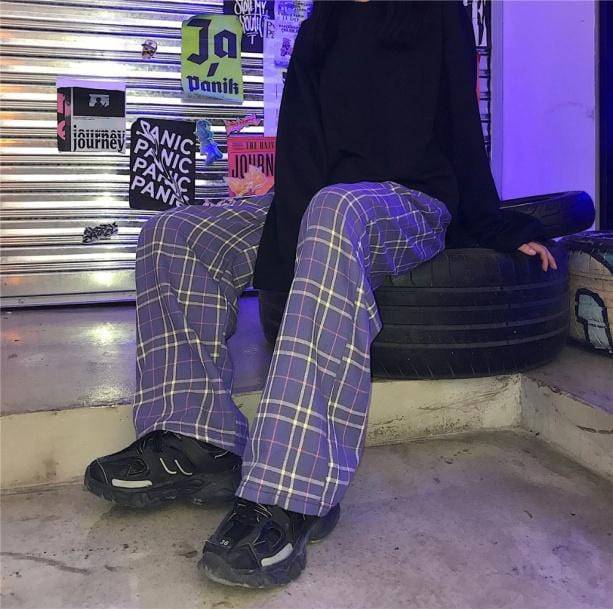 Purple Checkerboard Pants - All Things Rainbow