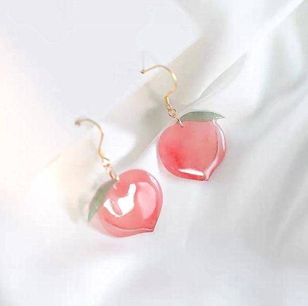 Dangle Drop Peach Earrings | Aesthetic Jewelry