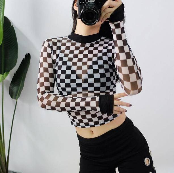 Checker Board Top | Aesthetic Clothing