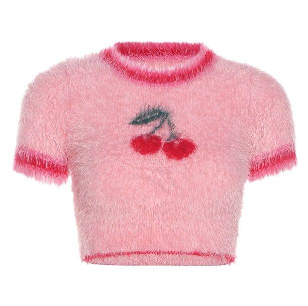 Fluffy Cherry Crop Top - All Things Rainbow