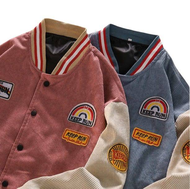 Corduroy Baseball Jacket - All Things Rainbow