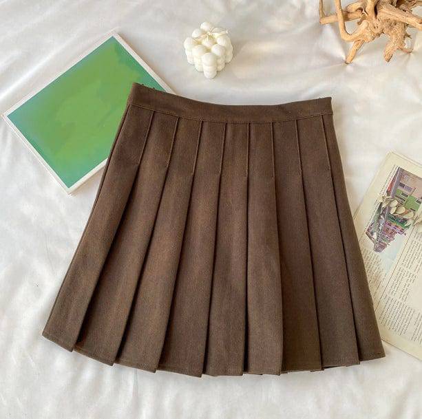 Brown College Skirt | Aesthetic Skirt