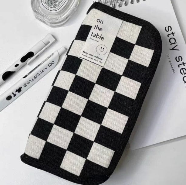 Checkered Pencil Case | Aesthetic Pencil Case