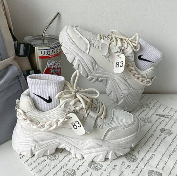 Chunky Sneakers With Chain | Aesthetic Shoes