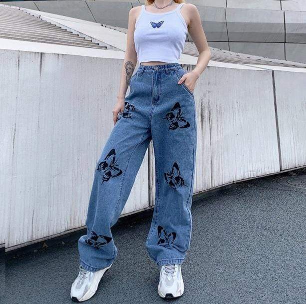90s Butterfly Pants  Aesthetic Vintage Pants
