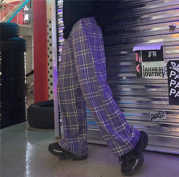 Purple Checkerboard Pants - All Things Rainbow