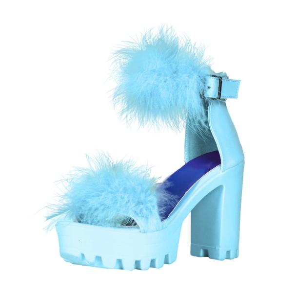 Fluffy Open Toe Party Shoes | Aesthetic Shoes