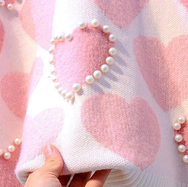 Pink Hearts Sweater - All Things Rainbow