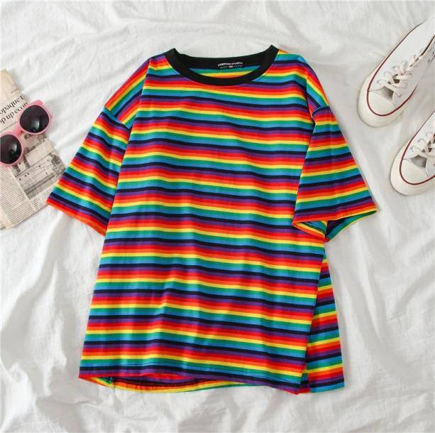 Bright Color Striped Top | Aesthetic Top