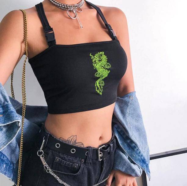 Neon Dragon Top | E-Girl Crop Top