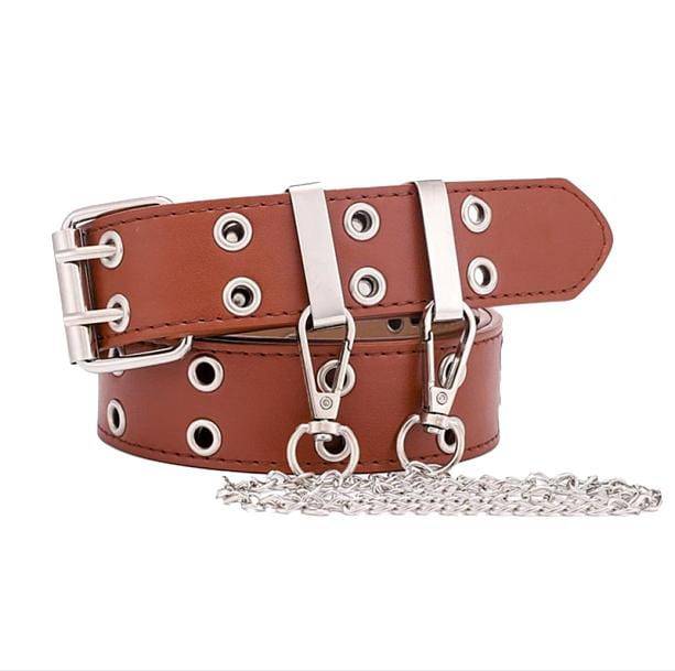 Edgy Double Hole Chain Belt - All Things Rainbow