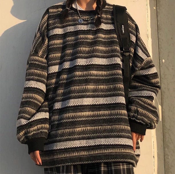 Retro Striped Sweater | Aesthetic Sweater