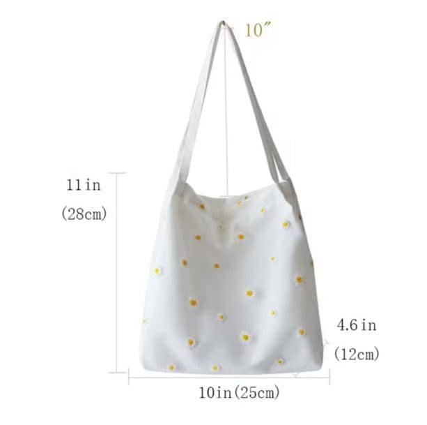 Daisy Embroidered Tote Bag | Aesthetic Bags