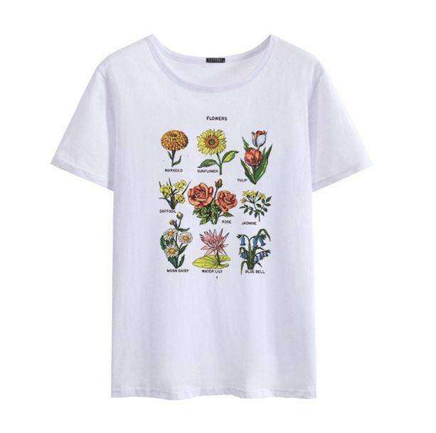 Botanical Wildflower Print T-Shirt | Aesthetic Apparel