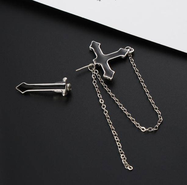 Chain Cross Earring - All Things Rainbow