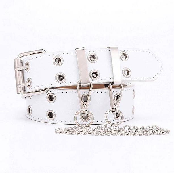 Edgy Double Hole Chain Belt | Aesthetic Accessories