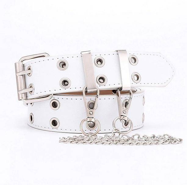 Edgy Double Hole Chain Belt - All Things Rainbow